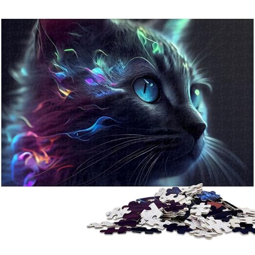 Puzzle für Erwachsene 1000 Teile süßes Haustier Katzen Puzzle für Erwachsene Holzpuzzle Heimdekoration (Größe 75 x 50 cm) von zouxangzz