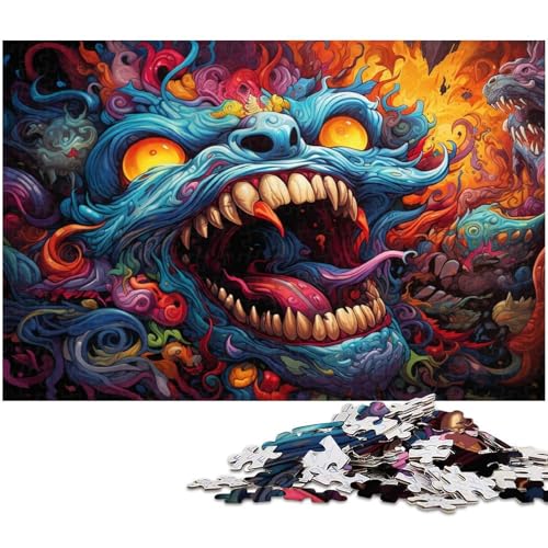 Puzzle für Erwachsene 1000 Teile wildes farbenfrohes Monster Puzzle EIN Kunstwerk für Teenager ab 14 Jahren 1000 Teile (38 x 26 cm) von zouxangzz