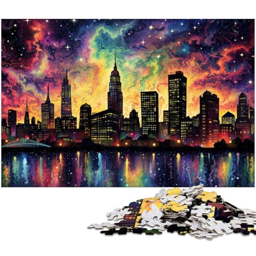 Puzzle für Erwachsene 1000 Teile wunderschöne verträumte farbenfrohe Landschaft anspruchsvolles Spiel Spielzeug Weihnachtspuzzle Geschenke (Größe 38 x 26 cm) von zouxangzz