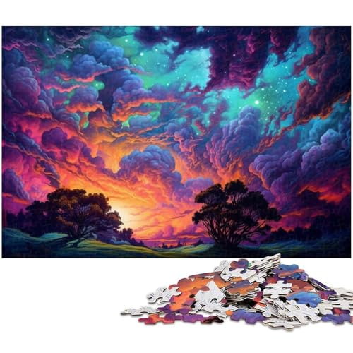 Puzzle für Erwachsene 1000 Teile wunderschöne verträumte farbenfrohe Landschaft anspruchsvolles Spiel Spielzeug Weihnachtspuzzle Geschenke (Größe 38 x 26 cm) von zouxangzz