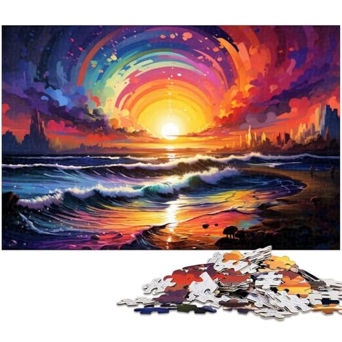 Puzzle für Erwachsene 1000 Teile wunderschönes farbenfrohes Strand Puzzle EIN Kunstwerk für Teenager ab 14 Jahren 1000 Teile (75 x 50 cm) von zouxangzz
