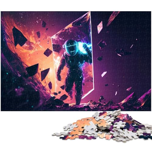 Puzzle für Erwachsene 1000 teiliges Astronauten Puzzle für Erwachsene Holzpuzzle tolle Geschenke zu Weihnachten (Größe 75 x 50 cm) von zouxangzz