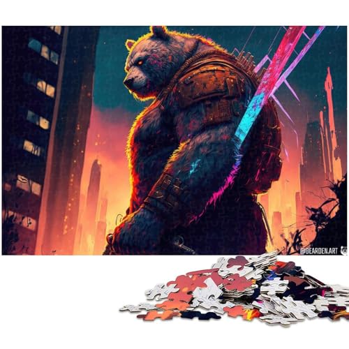 Puzzle für Erwachsene 1000 teiliges Bärenkrieger Puzzle für Erwachsene Holzspiele für die ganze Familie Weihnachts und Geburtstagsgeschenke (Größe 75 x 50 cm) von zouxangzz