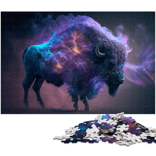 Puzzle für Erwachsene 1000 teiliges Bison Puzzle für Erwachsene Holzspiele für die ganze Familie Weihnachts und Geburtstagsgeschenke (Größe 75 x 50 cm) von zouxangzz