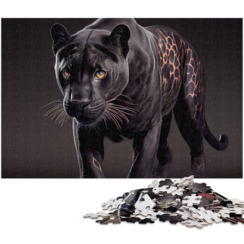 Puzzle für Erwachsene 1000 teiliges Black Panther Puzzle für Erwachsene Holzspiele für die ganze Familie Weihnachts und Geburtstagsgeschenke (Größe 75 x 50 cm) von zouxangzz