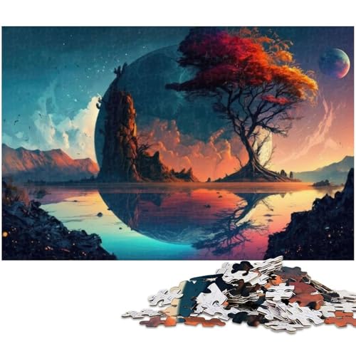 Puzzle für Erwachsene 1000 teiliges Fantasielandschaftspuzzle für Erwachsene Holzspiele für die ganze Familie Weihnachts und Geburtstagsgeschenke (Größe 75 x 50 cm) von zouxangzz