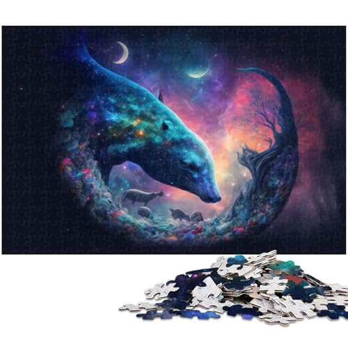 Puzzle für Erwachsene 1000 teiliges Geistertier Puzzle für Erwachsene Holzspiele für die ganze Familie Weihnachts und Geburtstagsgeschenke (Größe 75 x 50 cm) von zouxangzz