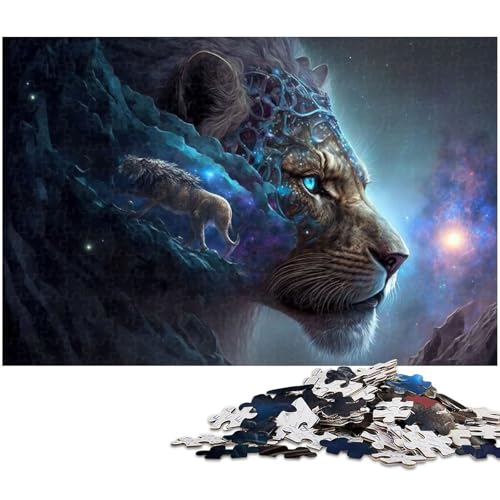 Puzzle für Erwachsene 1000 teiliges Himmlisches Löwen Puzzle für Erwachsene Holzspiele für die ganze Familie Weihnachts und Geburtstagsgeschenke (Größe 75 x 50 cm) von zouxangzz