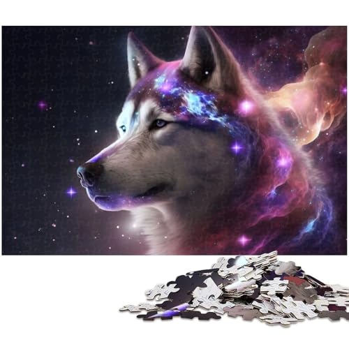 Puzzle für Erwachsene 1000 teiliges Holzpuzzle „Husky – Lernspielzeug für die ganze Familie (Größe 75 x 50 cm) von zouxangzz