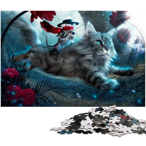 Puzzle für Erwachsene 1000 teiliges Katzenpuzzle für Erwachsene Holzspiele für die ganze Familie Weihnachts und Geburtstagsgeschenke (Größe 75 x 50 cm) von zouxangzz