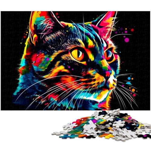 Puzzle für Erwachsene 1000 teiliges Katzenpuzzle im Cartoon Stil für Erwachsene Holzspiele für die ganze Familie Weihnachts und Geburtstagsgeschenke (Größe 75 x 50 cm) von zouxangzz