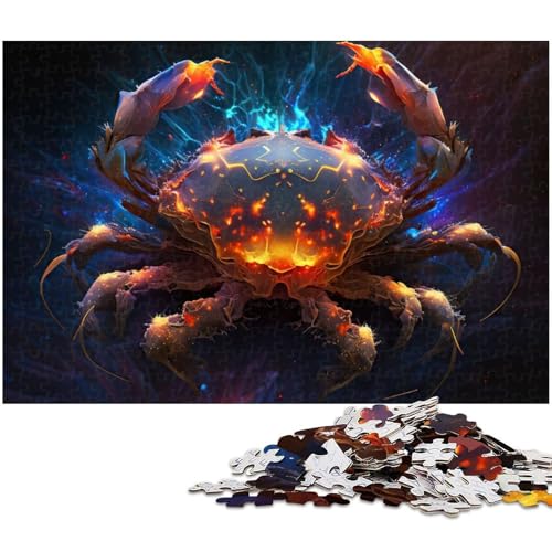 Puzzle für Erwachsene 1000 teiliges Krabbenpuzzle für Erwachsene Holzspiele für die ganze Familie Weihnachts und Geburtstagsgeschenke (Größe 75 x 50 cm) von zouxangzz
