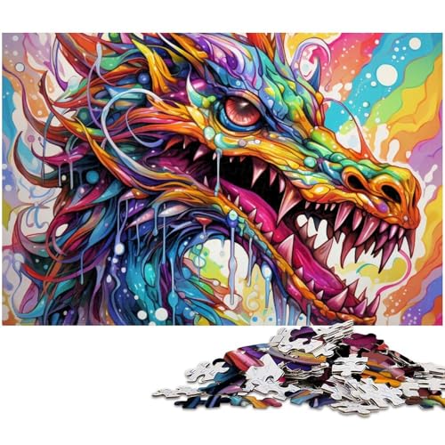 Puzzle für Erwachsene 1000 teiliges Kunstpuzzle „Fliegende Drachen für Erwachsene Holzspiele für die ganze Familie Weihnachts und Geburtstagsgeschenke (Größe 75 x 50 cm) von zouxangzz