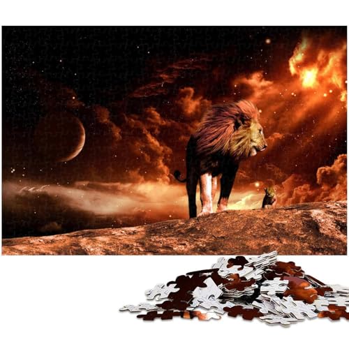 Puzzle für Erwachsene 1000 teiliges Löwenpuzzle für Erwachsene Holzspiele für die ganze Familie Weihnachts und Geburtstagsgeschenke (Größe 75 x 50 cm) von zouxangzz