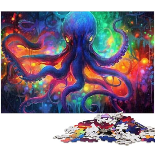Puzzle für Erwachsene 1000 teiliges Papierpuzzle mit Oktopus Monster – Lernspielzeug für die ganze Familie (Größe 38 x 26 cm) von zouxangzz