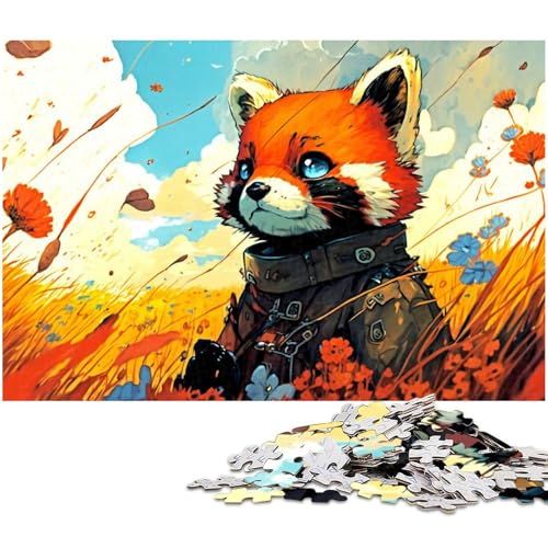 Puzzle für Erwachsene 1000 teiliges Roter Panda Puzzle für Erwachsene Holzspiele für die ganze Familie Weihnachts und Geburtstagsgeschenke (Größe 75 x 50 cm) von zouxangzz