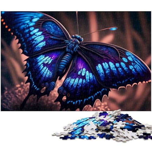 Puzzle für Erwachsene 1000 teiliges Schmetterlingspuzzle für Erwachsene Holzspiele für die ganze Familie Weihnachts und Geburtstagsgeschenke (Größe 75 x 50 cm) von zouxangzz