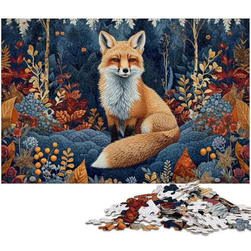 Puzzle für Erwachsene 1000 teiliges Tier Fuchs Puzzle für Erwachsene Holzspiele für die ganze Familie Weihnachts und Geburtstagsgeschenke (Größe 75 x 50 cm) von zouxangzz
