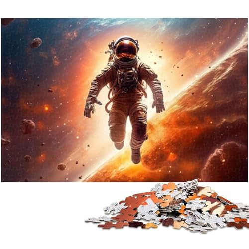 Puzzle für Erwachsene 1000 teiliges Weltraum Astronauten Puzzle für Erwachsene Holzspiele für die ganze Familie Weihnachts und Geburtstagsgeschenke (Größe 75 x 50 cm) von zouxangzz