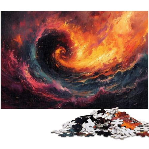 Puzzle für Erwachsene 1000 teiliges Wirbelwind Puzzle im Ölgemälde Stil für Erwachsene Holzspiele für die ganze Familie Weihnachts und Geburtstagsgeschenke (Größe 75 x 50 cm) von zouxangzz