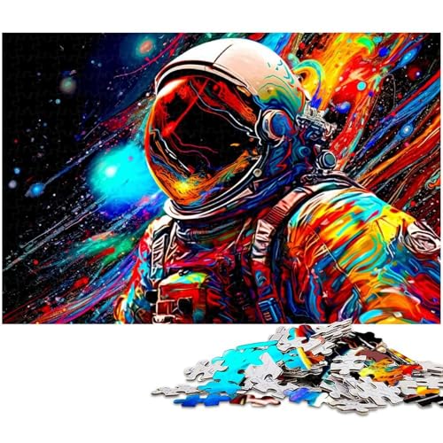 Puzzle für Erwachsene 1000 teiliges buntes Astronauten Puzzle für Erwachsene Holzspiele für die ganze Familie Weihnachts und Geburtstagsgeschenke (Größe 75 x 50 cm) von zouxangzz