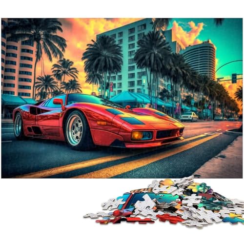Puzzle für Erwachsene 1000 teiliges klassisches Sportwagen Puzzle für Erwachsene Holzspiele für die ganze Familie Weihnachts und Geburtstagsgeschenke (Größe 75 x 50 cm) von zouxangzz