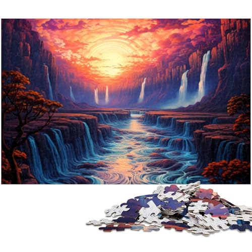 Puzzle für Erwachsene 1000 teiliges psychedelisches Landschaftspuzzle für Erwachsene Holzspiele für die ganze Familie Weihnachts und Geburtstagsgeschenke (Größe 75 x 50 cm) von zouxangzz