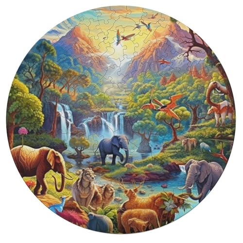 Puzzle für Erwachsene 195 teiliges Puzzle mit afrikanischen Tieren für Erwachsene runde Holzpuzzles tolles Geschenk für Erwachsene 42 x 42 cm Puzzle für Erwachsene 195 teiliges Puzzle mit afrikanischen Tieren für Erwachsene runde Holzpuzzles tolles Geschenk für Erwachsene 42 x 42 cm von zouxangzz