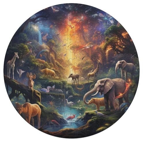 Puzzle für Erwachsene Afrikanische Tiere 195 Teile Holzpuzzle runde Puzzles für Erwachsene und Kinder ab 12 Jahren Lernspiel 42 x 42 cm Puzzle für Erwachsene Afrikanische Tiere 195 Teile Holzpuzzle runde Puzzles für Erwachsene und Kinder ab 12 Jahren Lernspiel 42 x 42 cm von zouxangzz