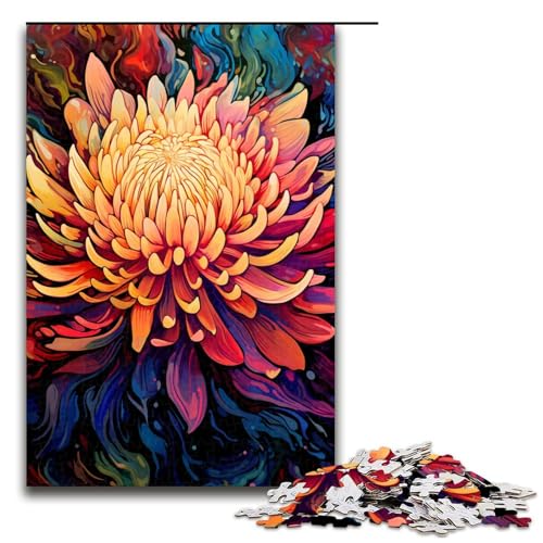 Puzzle für Erwachsene Bunte Blume 1000 Teile Holzpuzzle für Erwachsene und Kinder ab 12 Jahren 75 x 50 cm von zouxangzz