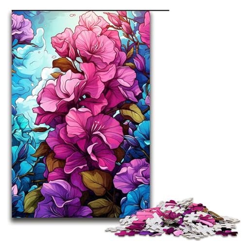 Puzzle für Erwachsene Bunte Blumen 1000 Teile tolles Geschenk geeignet für Jugendliche ab 12 Jahren 75 x 50 cm von zouxangzz