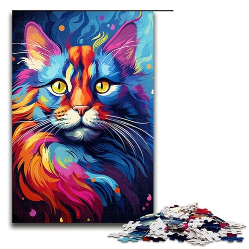 Puzzle für Erwachsene Bunte Fantasie Zeichnung Katze 1000 Teile Holzpuzzle für Erwachsene und Kinder ab 12 Jahren Lernspielzeug 75 x 50 cm Puzzle für Erwachsene Bunte Fantasie Zeichnung Katze 1000 Teile Holzpuzzle für Erwachsene und Kinder ab 12 Jahren Lernspielzeug 75 x 50 cm von zouxangzz