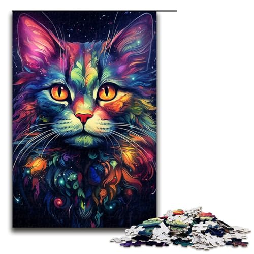 Puzzle für Erwachsene Bunte Fantasieblumen und Katzen 1000 Teile Holzpuzzle für Kinder ab 12 Jahren Heimdekoration 75 x 50 cm Puzzle für Erwachsene Bunte Fantasieblumen und Katzen 1000 Teile Holzpuzzle für Kinder ab 12 Jahren Heimdekoration 75 x 50 cm von zouxangzz