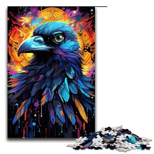 Puzzle für Erwachsene Bunte Fantasiekrähe 1000 Teile tolles Geschenk geeignet für Teenager ab 12 Jahren 75 x 50 cm von zouxangzz
