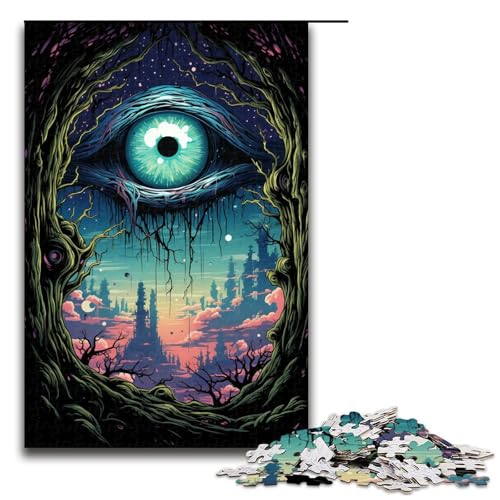 Puzzle für Erwachsene Bunte Fantasy Monster 1000 Teile Holzpuzzle für Erwachsene und Kinder ab 12 Jahren 75 x 50 cm von zouxangzz