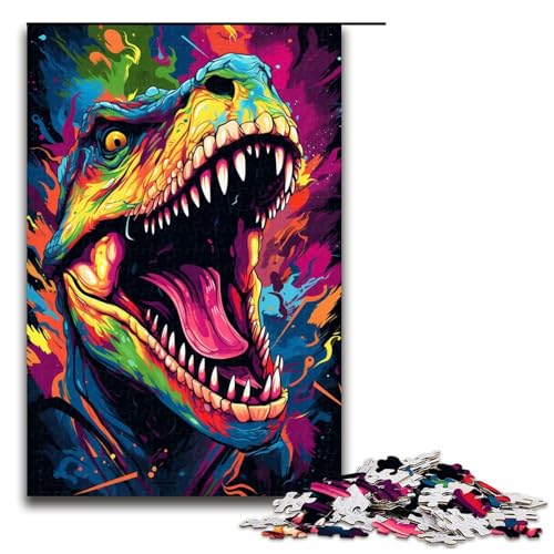 Puzzle für Erwachsene Bunte Psychedelia der Dinosaurier 1000 teiliges Holzpuzzle für Kinder ab 12 Jahren Heimdekoration 75 x 50 cm Puzzle für Erwachsene Bunte Psychedelia der Dinosaurier 1000 teiliges Holzpuzzle für Kinder ab 12 Jahren Heimdekoration 75 x 50 cm von zouxangzz
