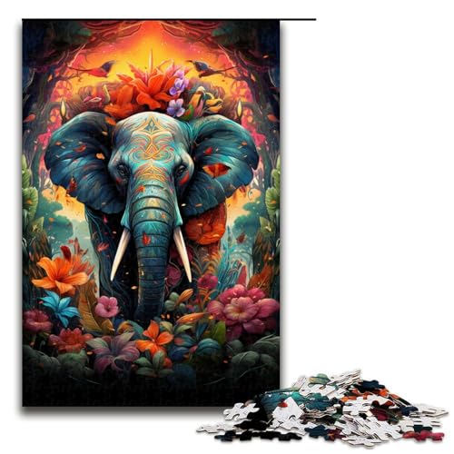 Puzzle für Erwachsene Bunte Psychedelia der Elefanten 1000 teiliges Holzpuzzle für Familienspiele 75 x 50 cm Puzzle für Erwachsene Bunte Psychedelia der Elefanten 1000 teiliges Holzpuzzle für Familienspiele 75 x 50 cm von zouxangzz