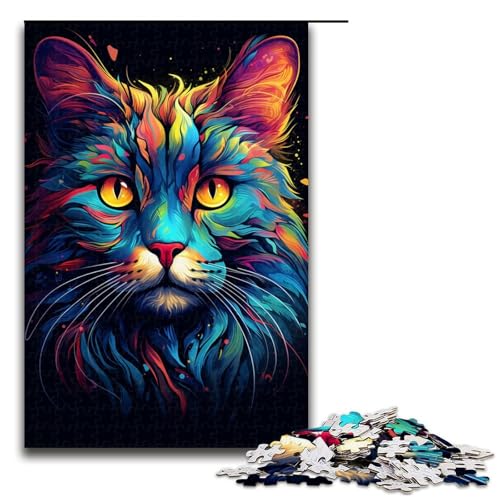 Puzzle für Erwachsene Bunte Zeichnung Tierkatze 1000 teiliges Holzpuzzle für Kinder ab 12 Jahren Lernspielzeug 75 x 50 cm Puzzle für Erwachsene Bunte Zeichnung Tierkatze 1000 teiliges Holzpuzzle für Kinder ab 12 Jahren Lernspielzeug 75 x 50 cm von zouxangzz