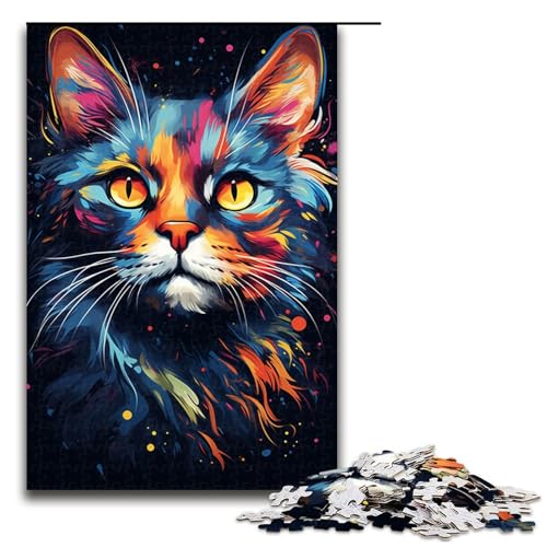Puzzle für Erwachsene Bunte exotische Katze 1000 Teile Holzpuzzle für Erwachsene und Kinder ab 12 Jahren Lernspielzeug 75 x 50 cm Puzzle für Erwachsene Bunte exotische Katze 1000 Teile Holzpuzzle für Erwachsene und Kinder ab 12 Jahren Lernspielzeug 75 x 50 cm von zouxangzz