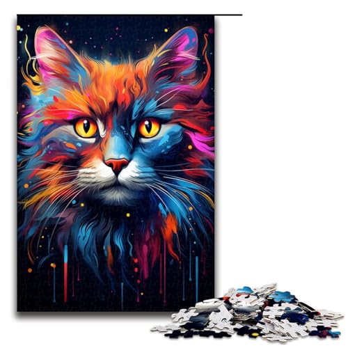 Puzzle für Erwachsene Bunte exotische Katze 1000 teiliges Holzpuzzle für Familienspiele 75 x 50 cm Puzzle für Erwachsene Bunte exotische Katze 1000 teiliges Holzpuzzle für Familienspiele 75 x 50 cm von zouxangzz