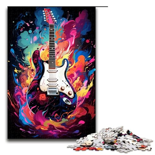 Puzzle für Erwachsene Bunte psychedelische E Gitarre 1000 Teile Holzpuzzle für Kinder ab 14 Jahren Heimdekoration 75 x 50 cm Puzzle für Erwachsene Bunte psychedelische E Gitarre 1000 Teile Holzpuzzle für Kinder ab 14 Jahren Heimdekoration 75 x 50 cm von zouxangzz
