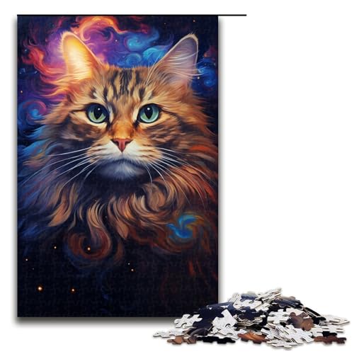 Puzzle für Erwachsene Bunte psychedelische Katze 1 1000 teiliges Holzpuzzle für Kinder ab 14 Jahren Lernspielzeug 75 x 50 cm Puzzle für Erwachsene Bunte psychedelische Katze 1 1000 teiliges Holzpuzzle für Kinder ab 14 Jahren Lernspielzeug 75 x 50 cm von zouxangzz