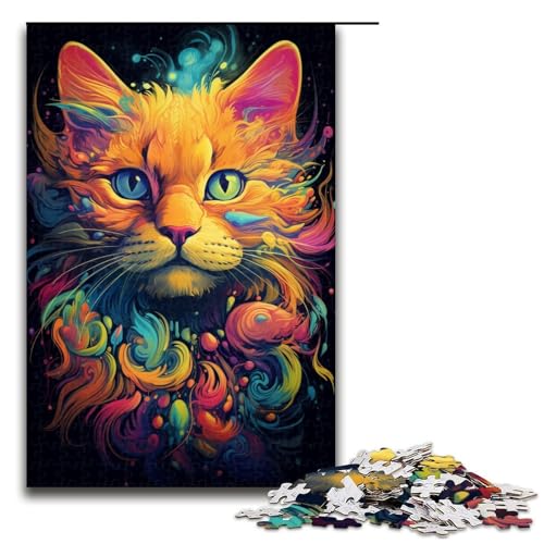 Puzzle für Erwachsene Bunte psychedelische Katze 1000 Teile Holzpuzzle für Kinder ab 14 Jahren Lernspielzeug 75 x 50 cm Puzzle für Erwachsene Bunte psychedelische Katze 1000 Teile Holzpuzzle für Kinder ab 14 Jahren Lernspielzeug 75 x 50 cm von zouxangzz