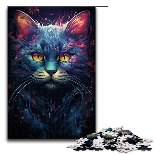 Puzzle für Erwachsene Bunte psychedelische Katze aus der Zukunft 1000 teiliges Holzpuzzle für Kinder ab 14 Jahren Lernspielzeug 75 x 50 cm Puzzle für Erwachsene Bunte psychedelische Katze aus der Zukunft 1000 teiliges Holzpuzzle für Kinder ab 14 Jahren Lernspielzeug 75 x 50 cm von zouxangzz