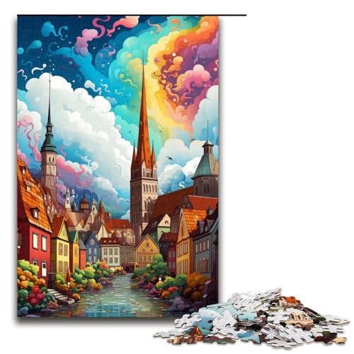 Puzzle für Erwachsene Bunte psychedelische Stadt 1000 teiliges Holzpuzzle für Kinder ab 14 Jahren Heimdekoration 75 x 50 cm Puzzle für Erwachsene Bunte psychedelische Stadt 1000 teiliges Holzpuzzle für Kinder ab 14 Jahren Heimdekoration 75 x 50 cm von zouxangzz