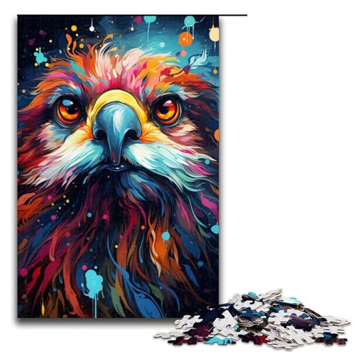 Puzzle für Erwachsene Bunte psychedelische Tiere 1000 teiliges Holzpuzzle für Kinder ab 14 Jahren Lernspielzeug 75 x 50 cm von zouxangzz