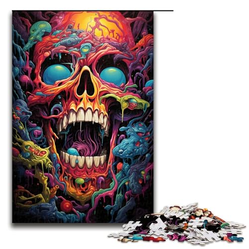 Puzzle für Erwachsene Bunter Fantasy Dämon 1000 Teile Holzpuzzle für Erwachsene und Kinder ab 12 Jahren 75 x 50 cm von zouxangzz