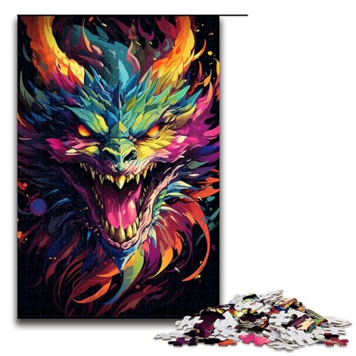 Puzzle für Erwachsene Bunter Psychedelischer Drache in Flammen 1000 teiliges Holzpuzzle für Kinder ab 14 Jahren Heimdekoration 75 x 50 cm Puzzle für Erwachsene Bunter Psychedelischer Drache in Flammen 1000 teiliges Holzpuzzle für Kinder ab 14 Jahren Heimdekoration 75 x 50 cm von zouxangzz
