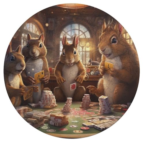 Puzzle für Erwachsene Eichhörnchen Poker 195 teiliges Puzzle rundes Holzpuzzle für Erwachsene und Familien anspruchsvolles Spiel 42 x 42 cm Puzzle für Erwachsene Eichhörnchen Poker 195 teiliges Puzzle rundes Holzpuzzle für Erwachsene und Familien anspruchsvolles Spiel 42 x 42 cm von zouxangzz