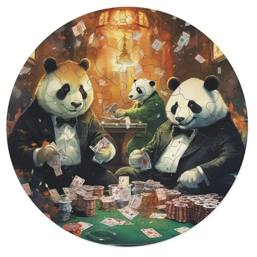 Puzzle für Erwachsene Tiere Spielen Poker 68 teiliges Puzzle rundes Holzpuzzle für Erwachsene und Familien anspruchsvolles Spiel 20 x 20 cm Puzzle für Erwachsene Tiere Spielen Poker 68 teiliges Puzzle rundes Holzpuzzle für Erwachsene und Familien anspruchsvolles Spiel 20 x 20 cm von zouxangzz